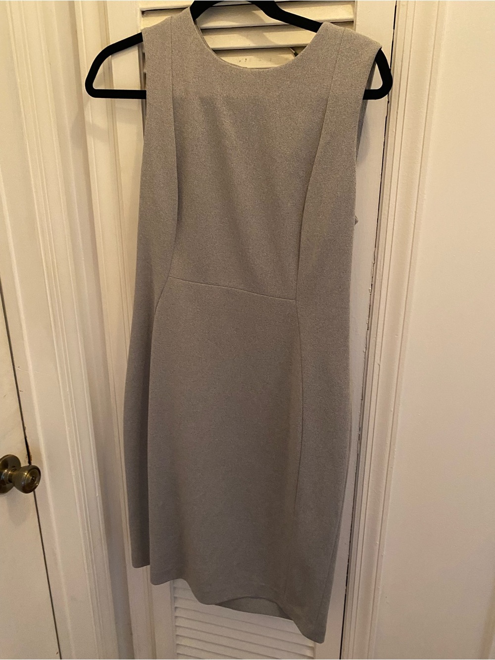 Calvin Klein Classic Sleeveless Gray Sheath Dress